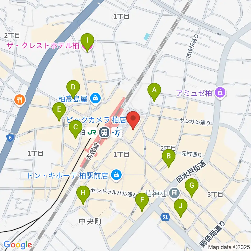 よみうりカルチャー柏周辺のホテル一覧地図