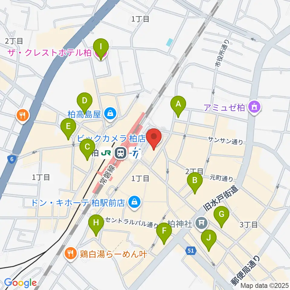 よみうりカルチャー柏周辺のホテル一覧地図