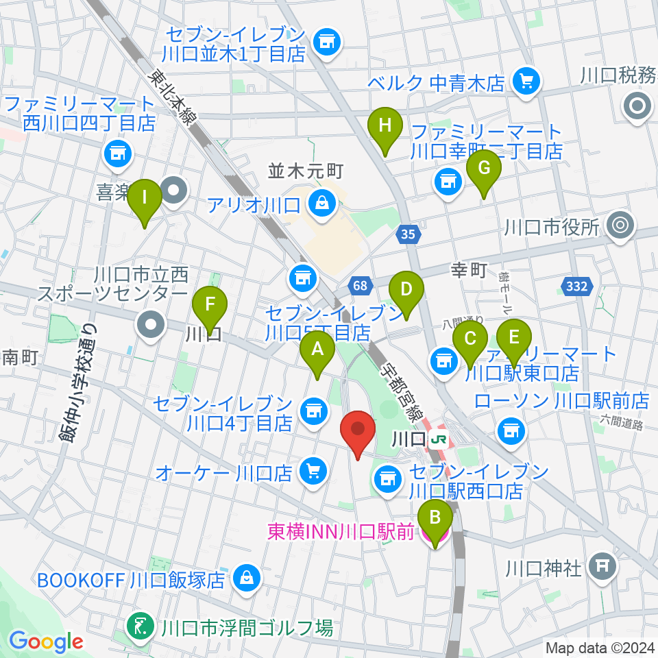 よみうりカルチャー川口周辺のホテル一覧地図