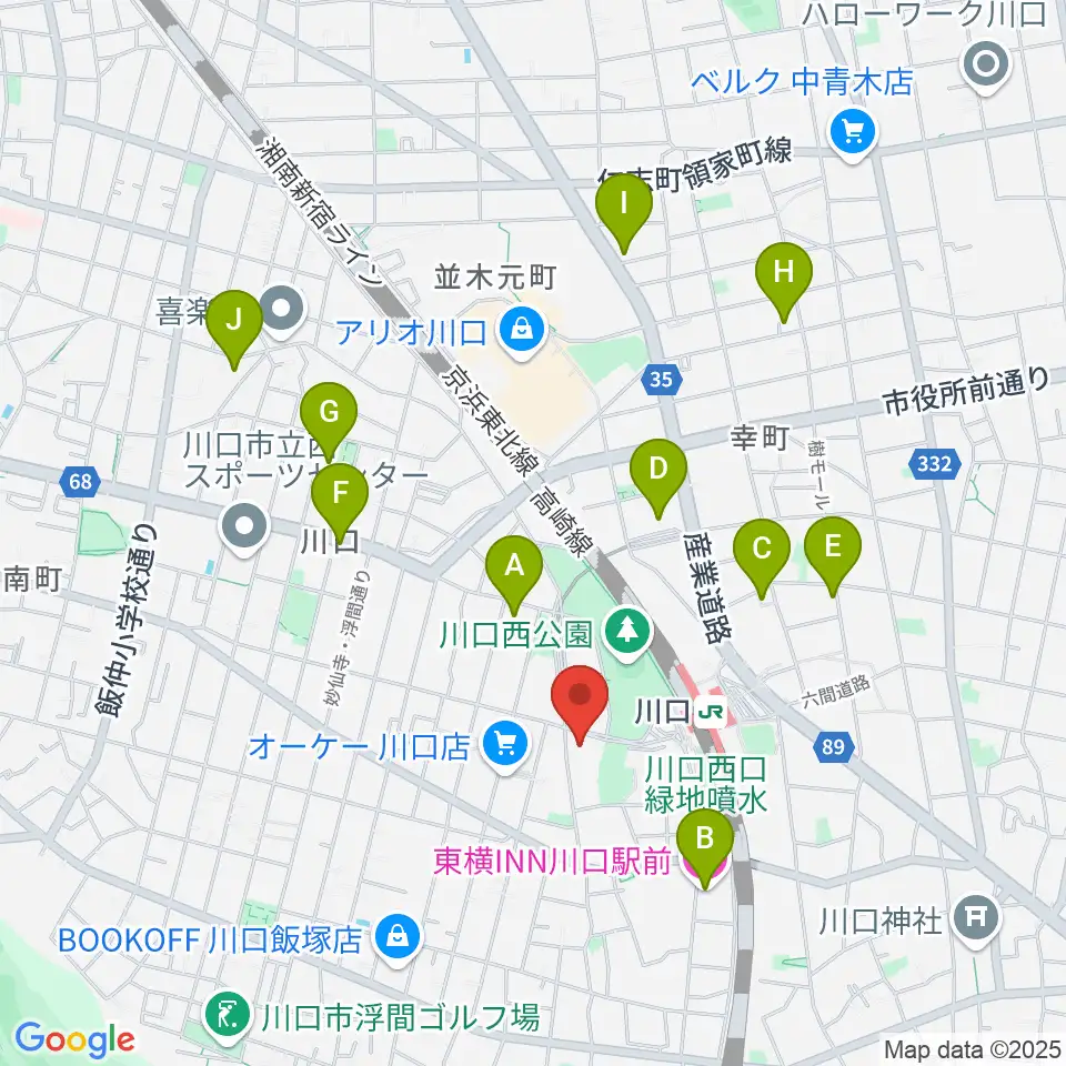 よみうりカルチャー川口周辺のホテル一覧地図