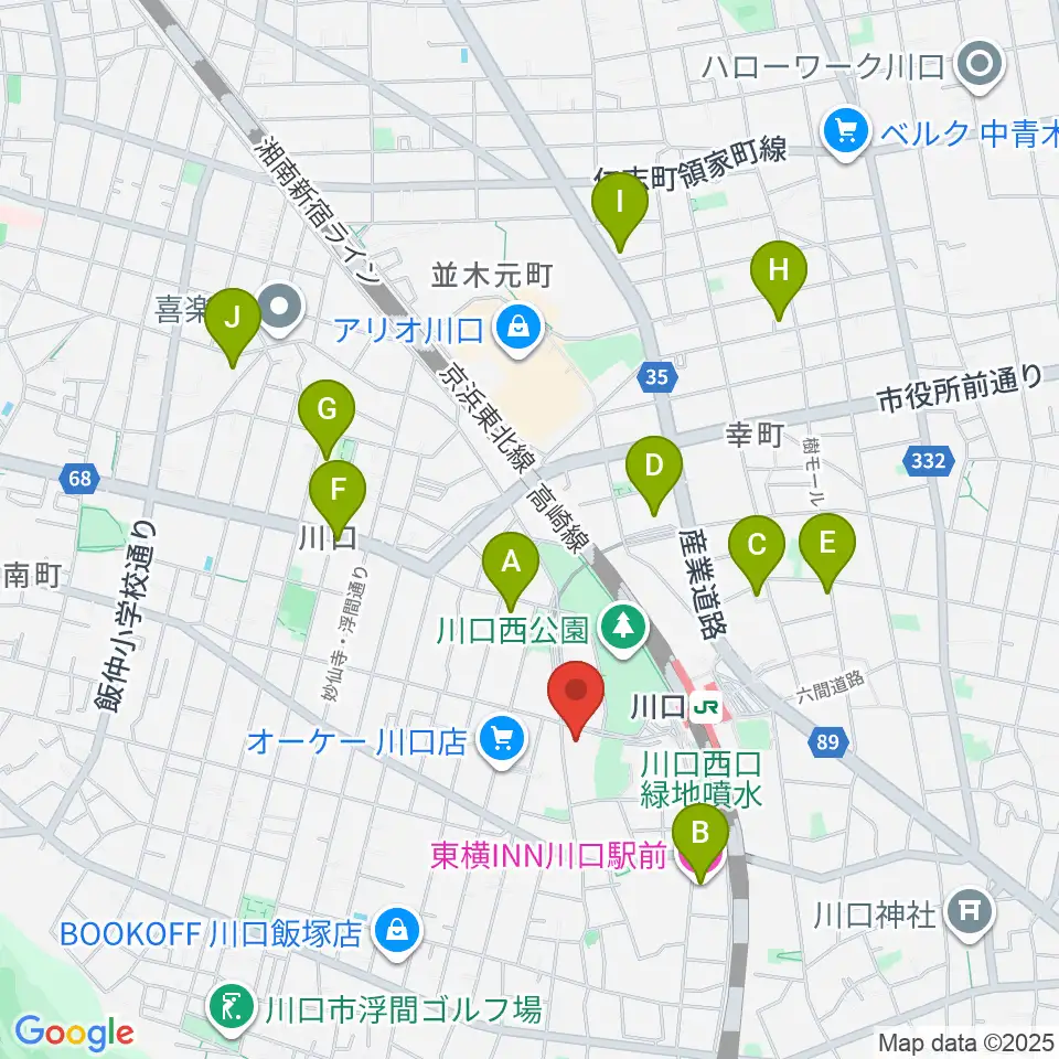 よみうりカルチャー川口周辺のホテル一覧地図