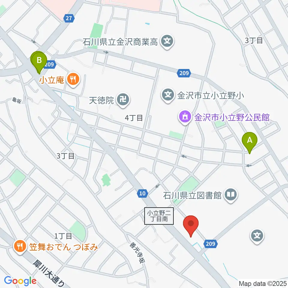 うつのみやカルチャーセンター小立野教室周辺のホテル一覧地図