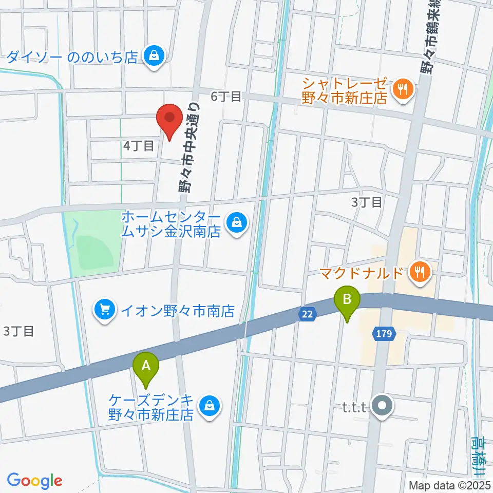 うつのみやカルチャーセンター野々市上林教室周辺のホテル一覧地図