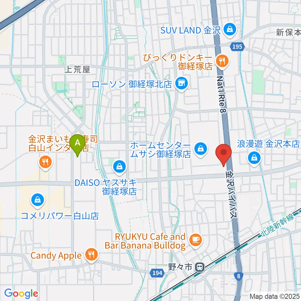 うつのみやミューズイン周辺のホテル一覧地図