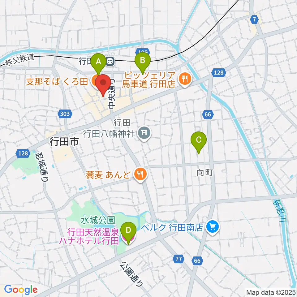 ぺぺタスギター教室 埼玉・行田教室周辺のホテル一覧地図