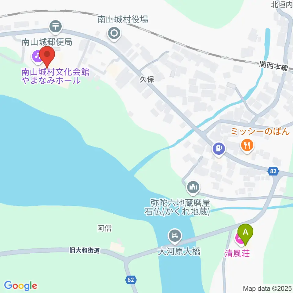 南山城村文化会館 やまなみホール周辺のホテル一覧地図