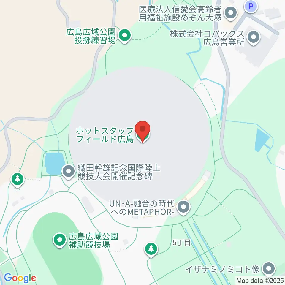 ホットスタッフフィールド広島周辺のホテル一覧地図
