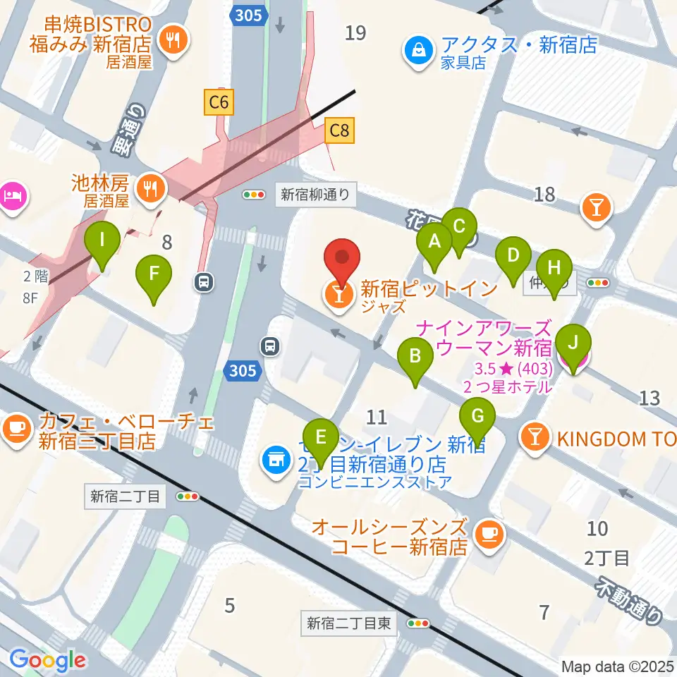 新宿Live Freak周辺のホテル一覧地図