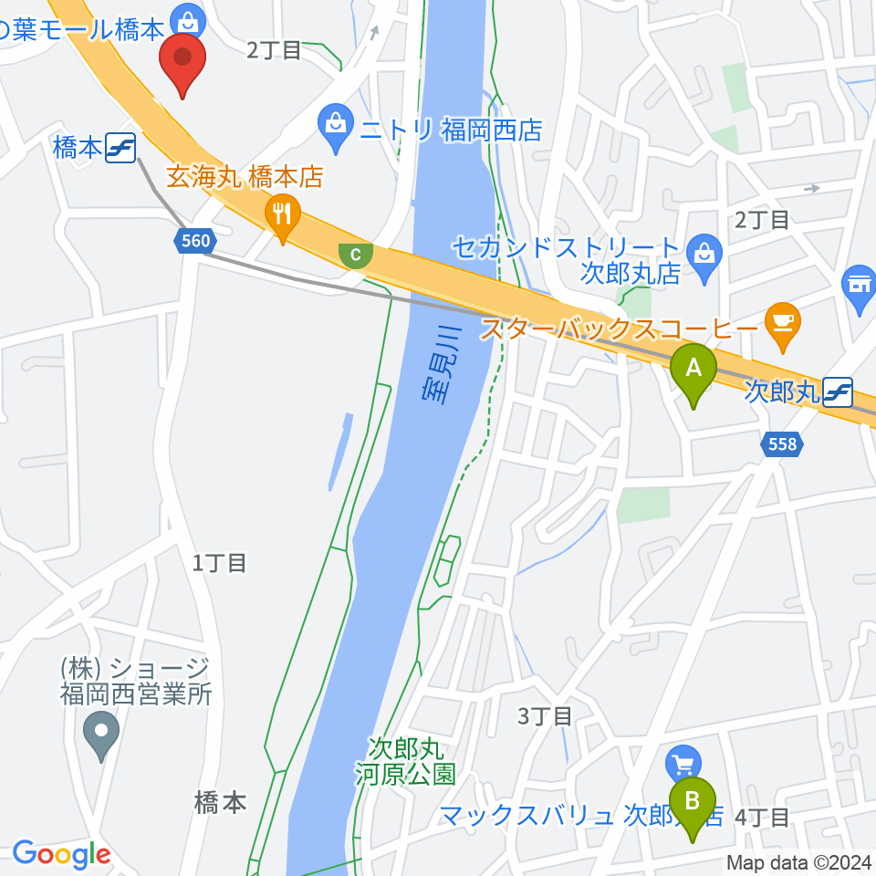 JEUGIAカルチャーセンター 木の葉モール橋本周辺のホテル一覧地図