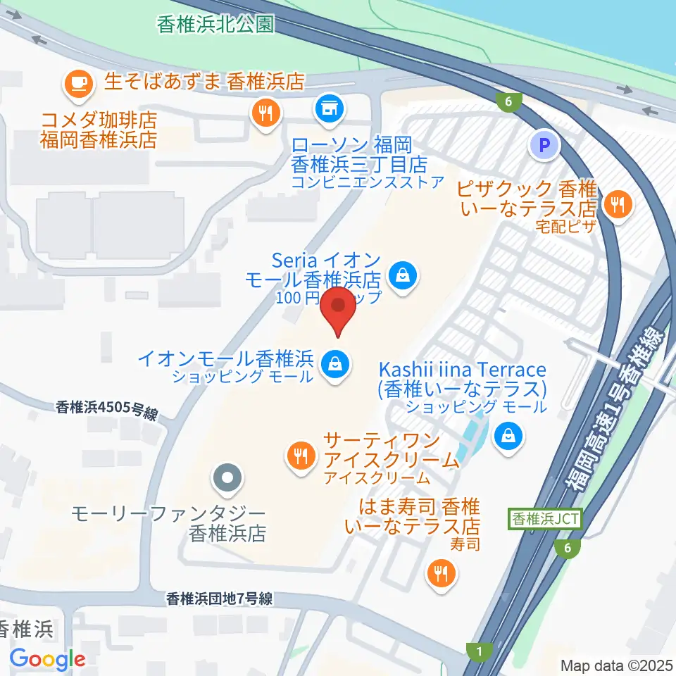 JEUGIAカルチャーセンター イオンモール香椎浜周辺のホテル一覧地図