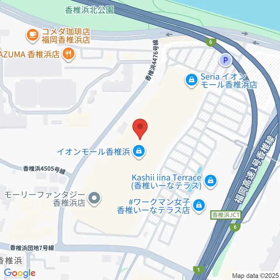JEUGIAカルチャーセンター イオンモール香椎浜周辺のホテル一覧地図