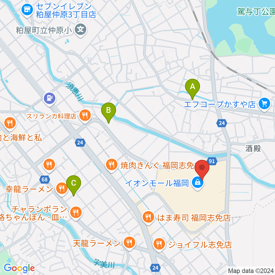 JEUGIAカルチャーセンター イオンモール福岡周辺のホテル一覧地図