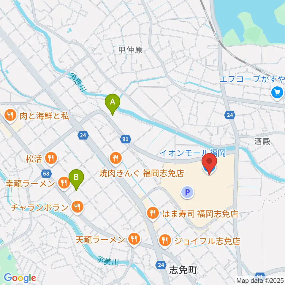 JEUGIAカルチャーセンター イオンモール福岡周辺のホテル一覧地図