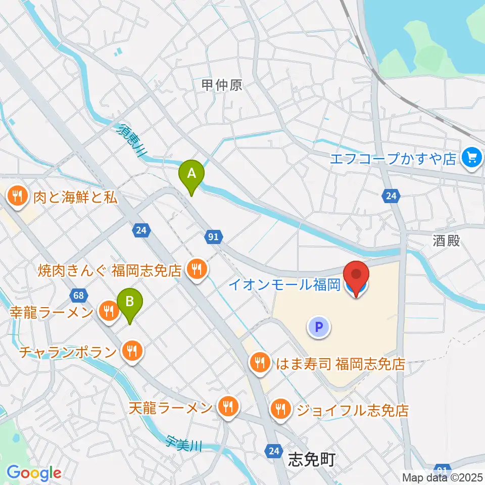 JEUGIAカルチャーセンター イオンモール福岡周辺のホテル一覧地図