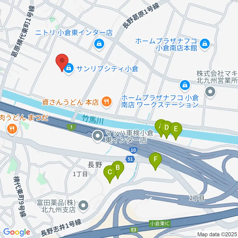 JEUGIAカルチャーセンター サンリブシティ小倉周辺のホテル一覧地図