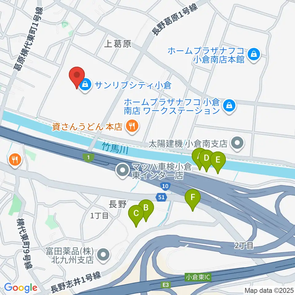JEUGIAカルチャーセンター サンリブシティ小倉周辺のホテル一覧地図