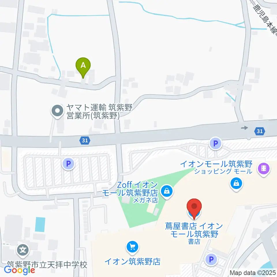 JEUGIAカルチャーセンター イオンモール筑紫野周辺のホテル一覧地図