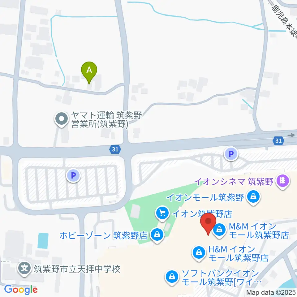 JEUGIAカルチャーセンター イオンモール筑紫野周辺のホテル一覧地図