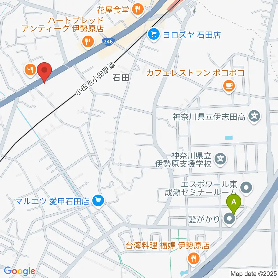 厚木楽器 アミ愛甲石田周辺のホテル一覧地図