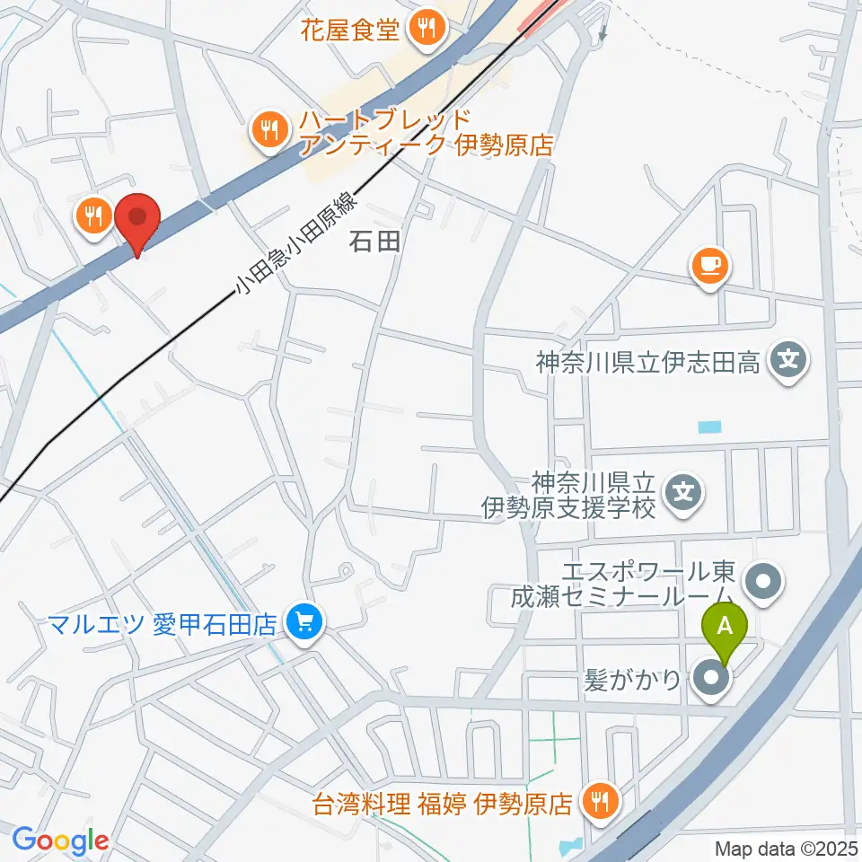 厚木楽器 アミ愛甲石田周辺のホテル一覧地図