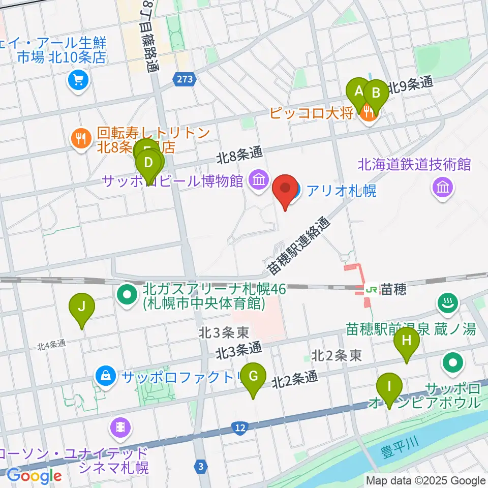 タワーレコード アリオ札幌店周辺のホテル一覧地図