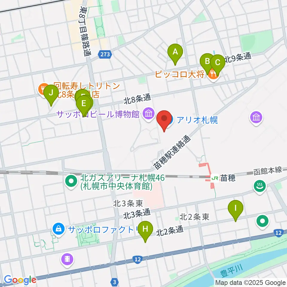タワーレコード アリオ札幌店周辺のホテル一覧地図