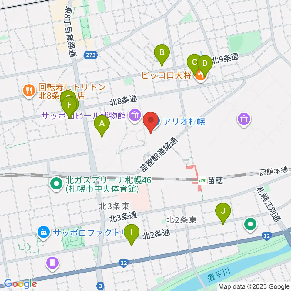 タワーレコード アリオ札幌店周辺のホテル一覧地図