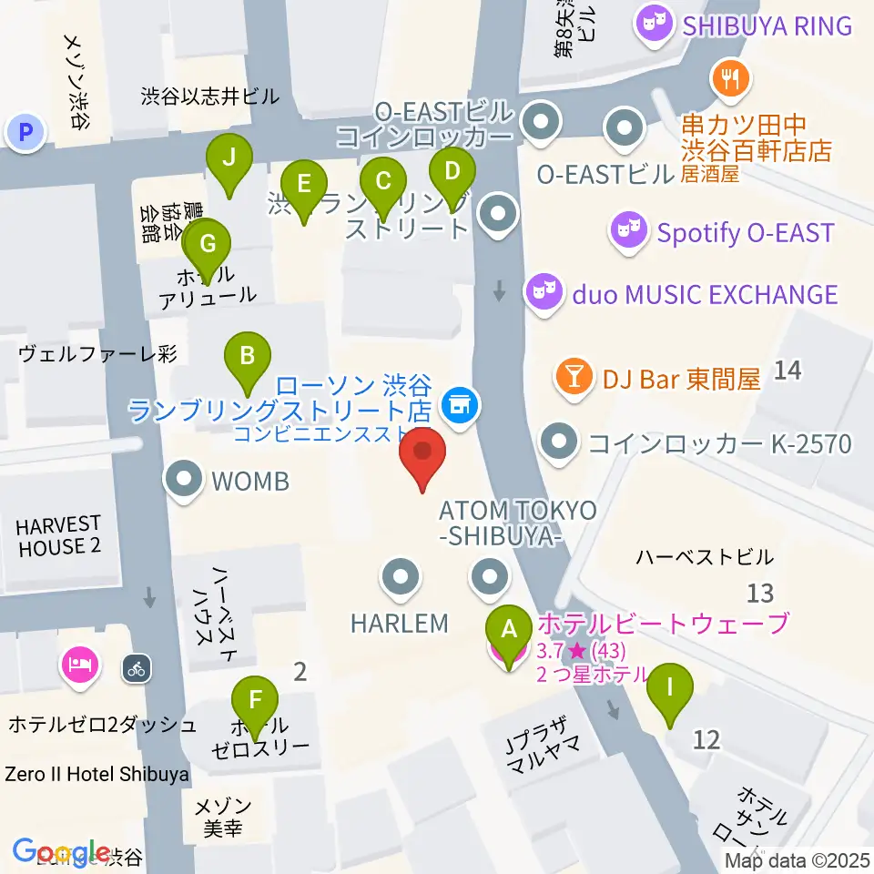 渋谷7th FLOOR周辺のホテル一覧地図