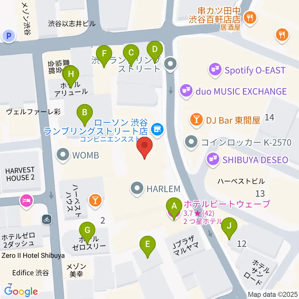 渋谷7th FLOOR周辺のホテル一覧地図