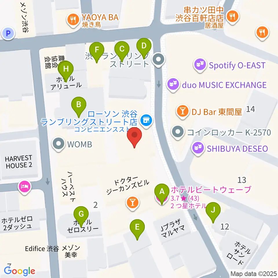 渋谷7th FLOOR周辺のホテル一覧地図