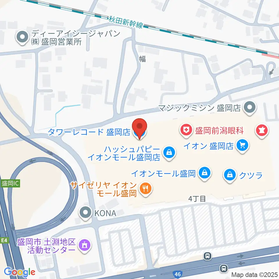 タワーレコード盛岡店周辺のホテル一覧地図
