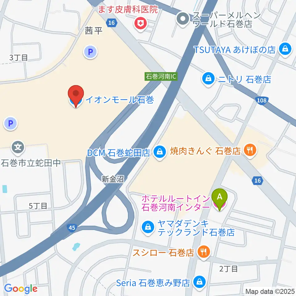 JEUGIAカルチャーセンター イオンモール石巻周辺のホテル一覧地図
