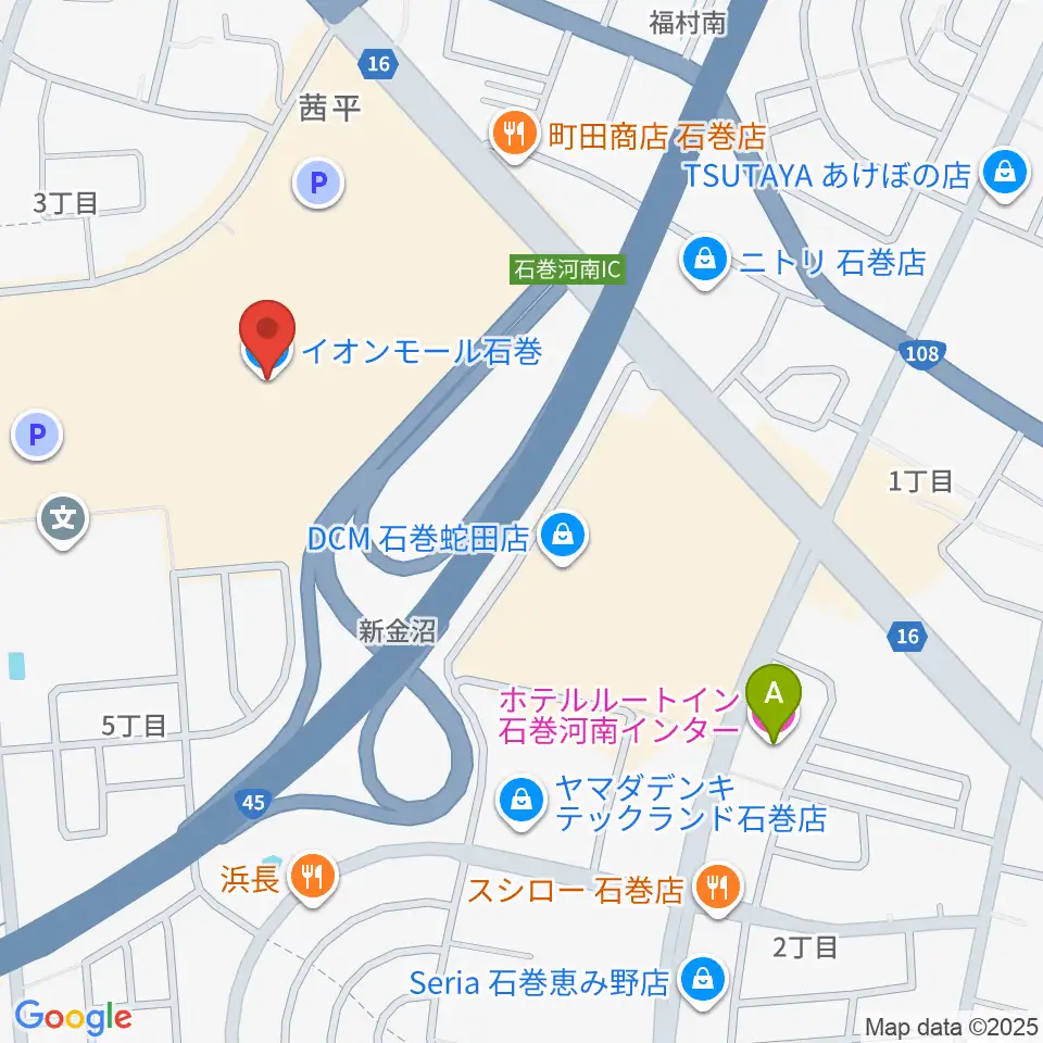 JEUGIAカルチャーセンター イオンモール石巻周辺のホテル一覧地図
