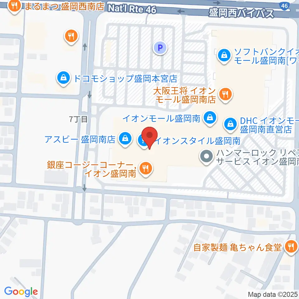 JEUGIAカルチャーセンター イオンモール盛岡南周辺のホテル一覧地図