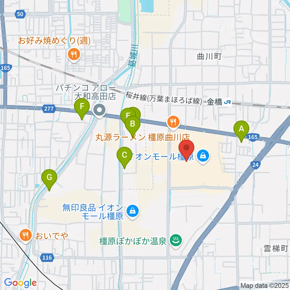 JEUGIAカルチャーセンター イオンモール橿原周辺のホテル一覧地図
