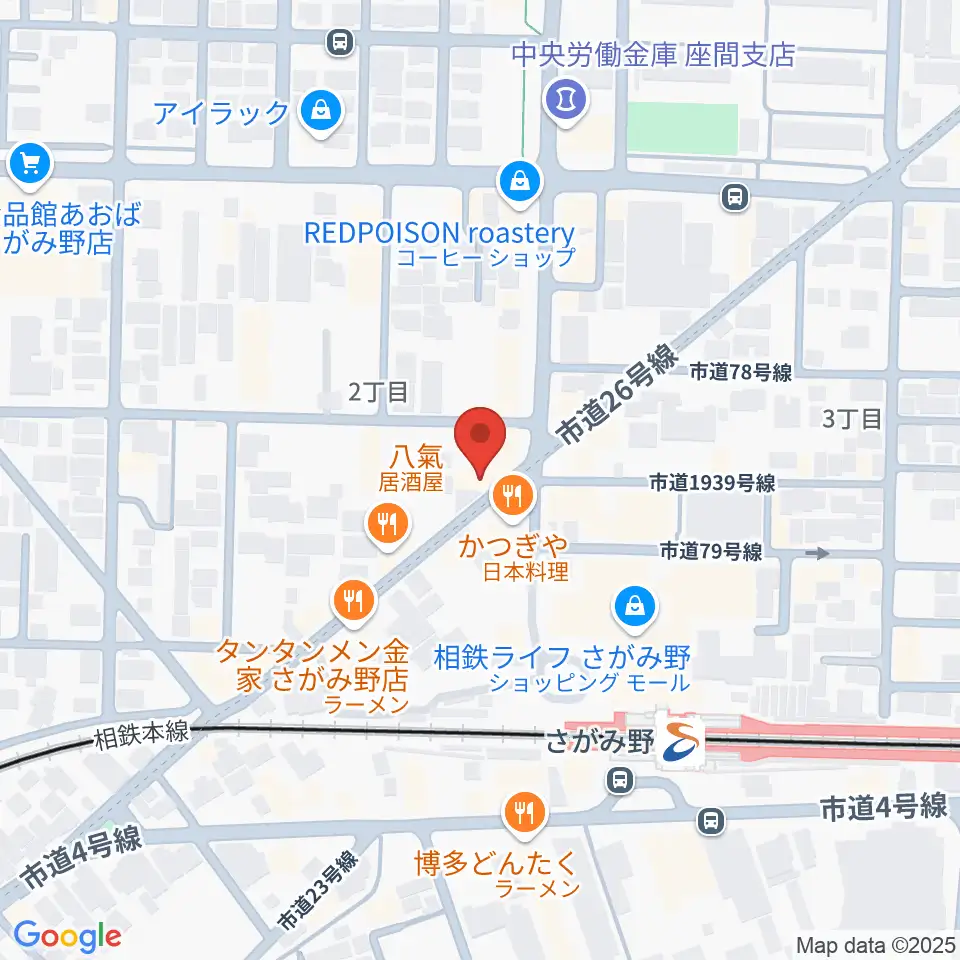 厚木楽器 アミさがみ野周辺のホテル一覧地図