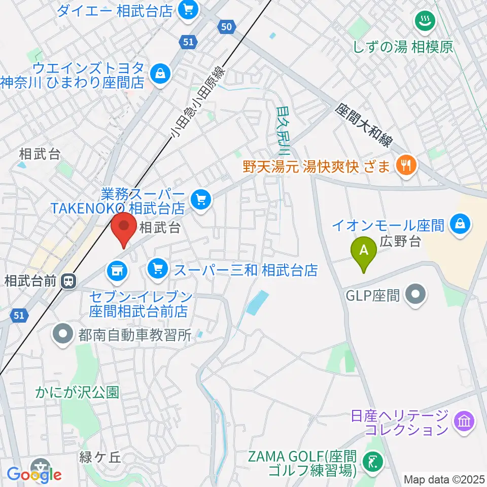 厚木楽器 アミ相武台周辺のホテル一覧地図