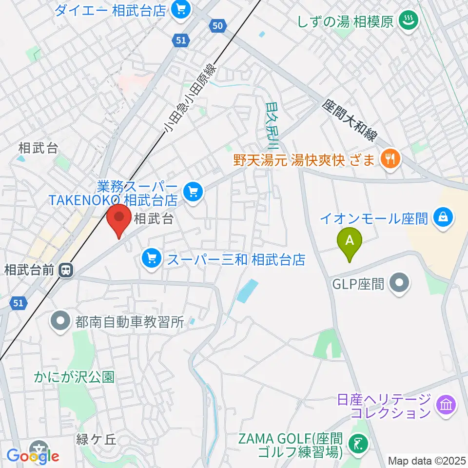厚木楽器 アミ相武台周辺のホテル一覧地図
