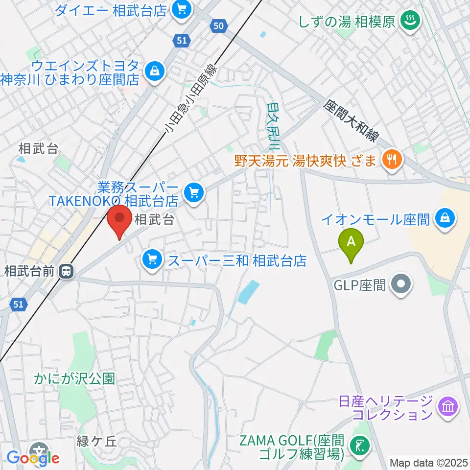 厚木楽器 アミ相武台周辺のホテル一覧地図