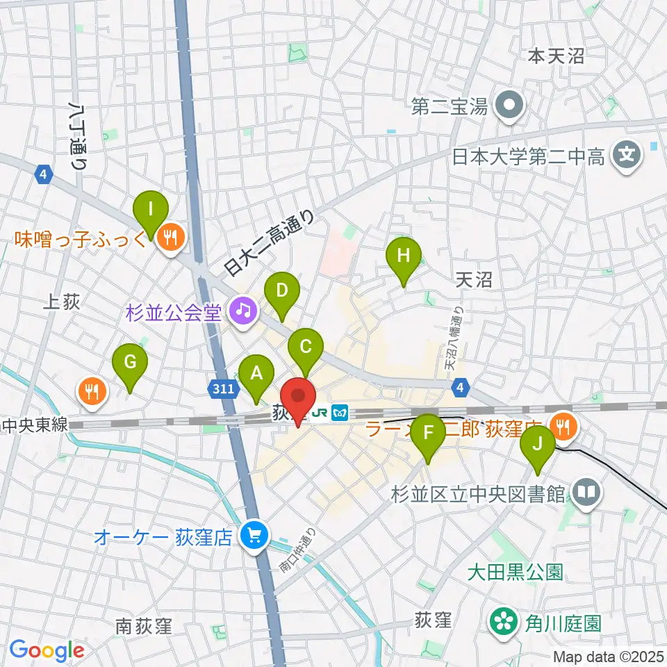 RGSギタースクール周辺のホテル一覧地図