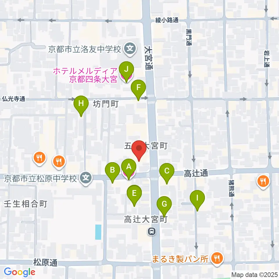 京都 夜想周辺のホテル一覧地図