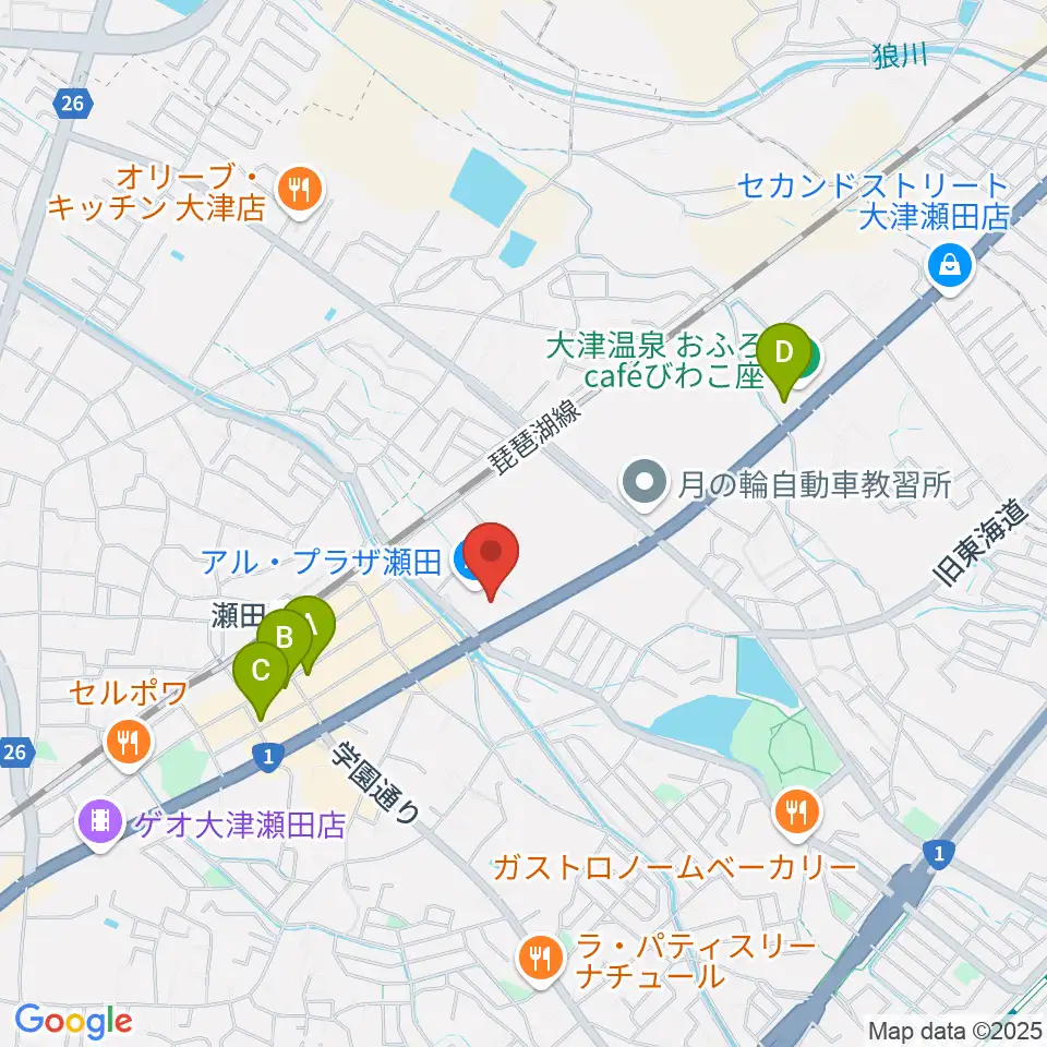 JEUGIAカルチャーセンター アル・プラザ瀬田周辺のホテル一覧地図