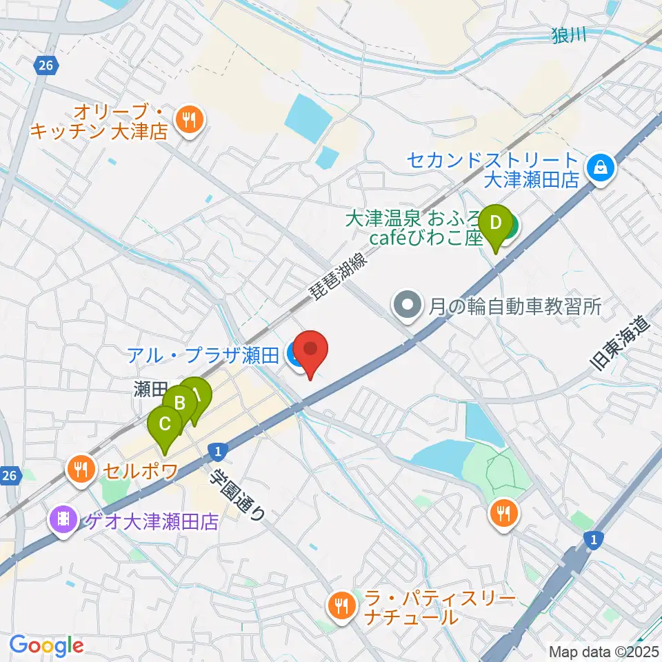 JEUGIAカルチャーセンター アル・プラザ瀬田周辺のホテル一覧地図