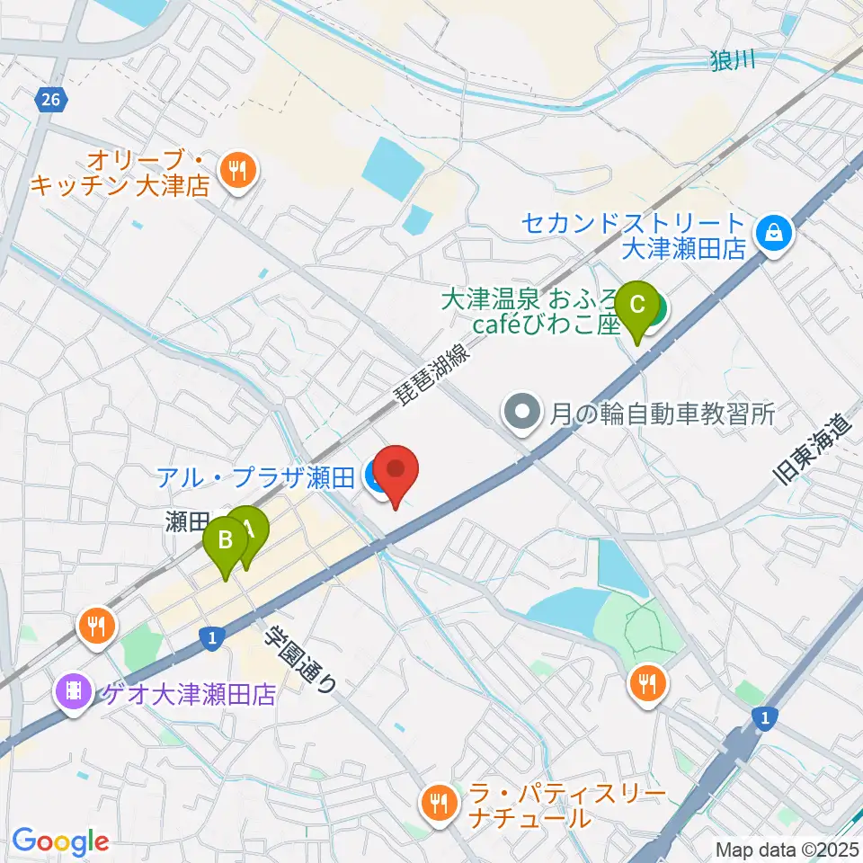 JEUGIAカルチャーセンター アル・プラザ瀬田周辺のホテル一覧地図
