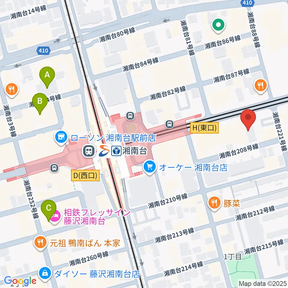 厚木楽器 アミ湘南台周辺のホテル一覧地図