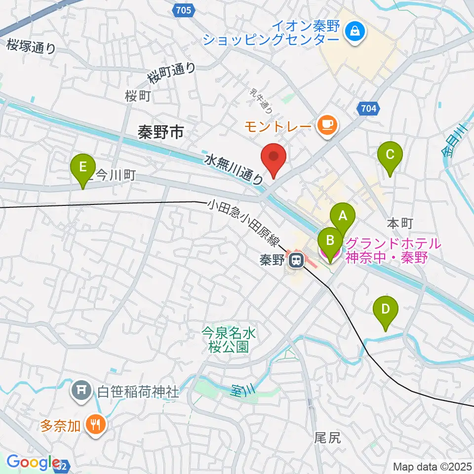 厚木楽器 アミ秦野周辺のホテル一覧地図