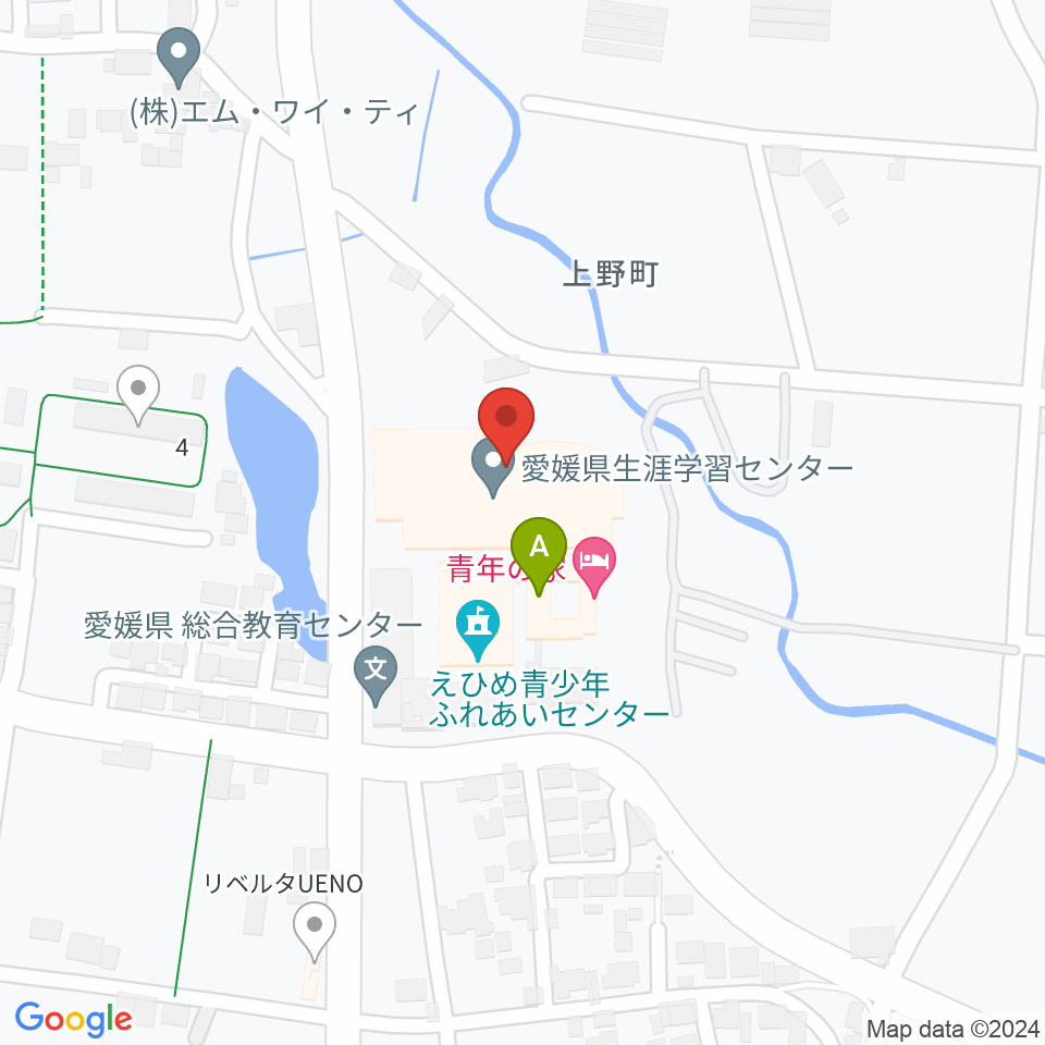 愛媛県生涯学習センター周辺のホテル一覧地図