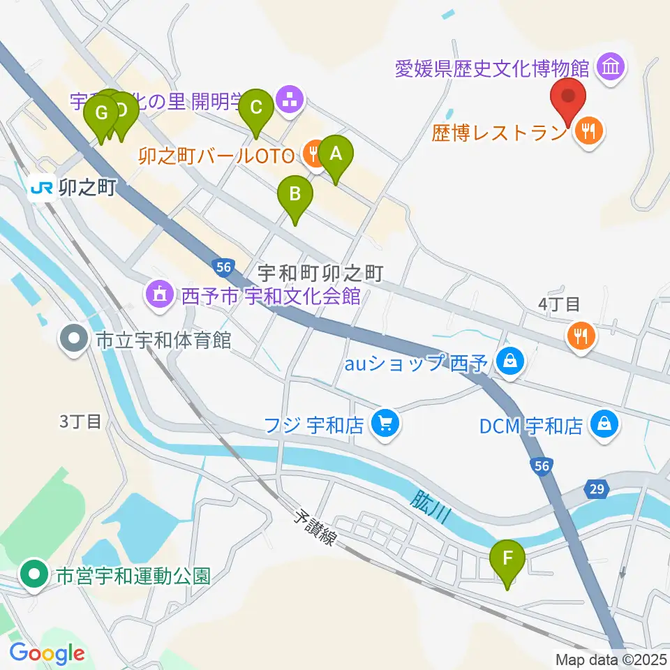 愛媛県歴史文化博物館周辺のホテル一覧地図