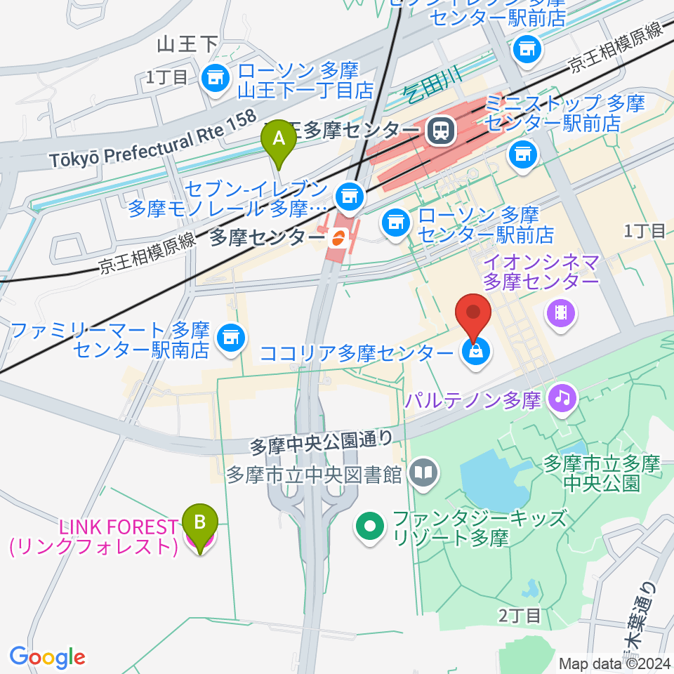 JEUGIAカルチャーセンター多摩センター周辺のホテル一覧地図