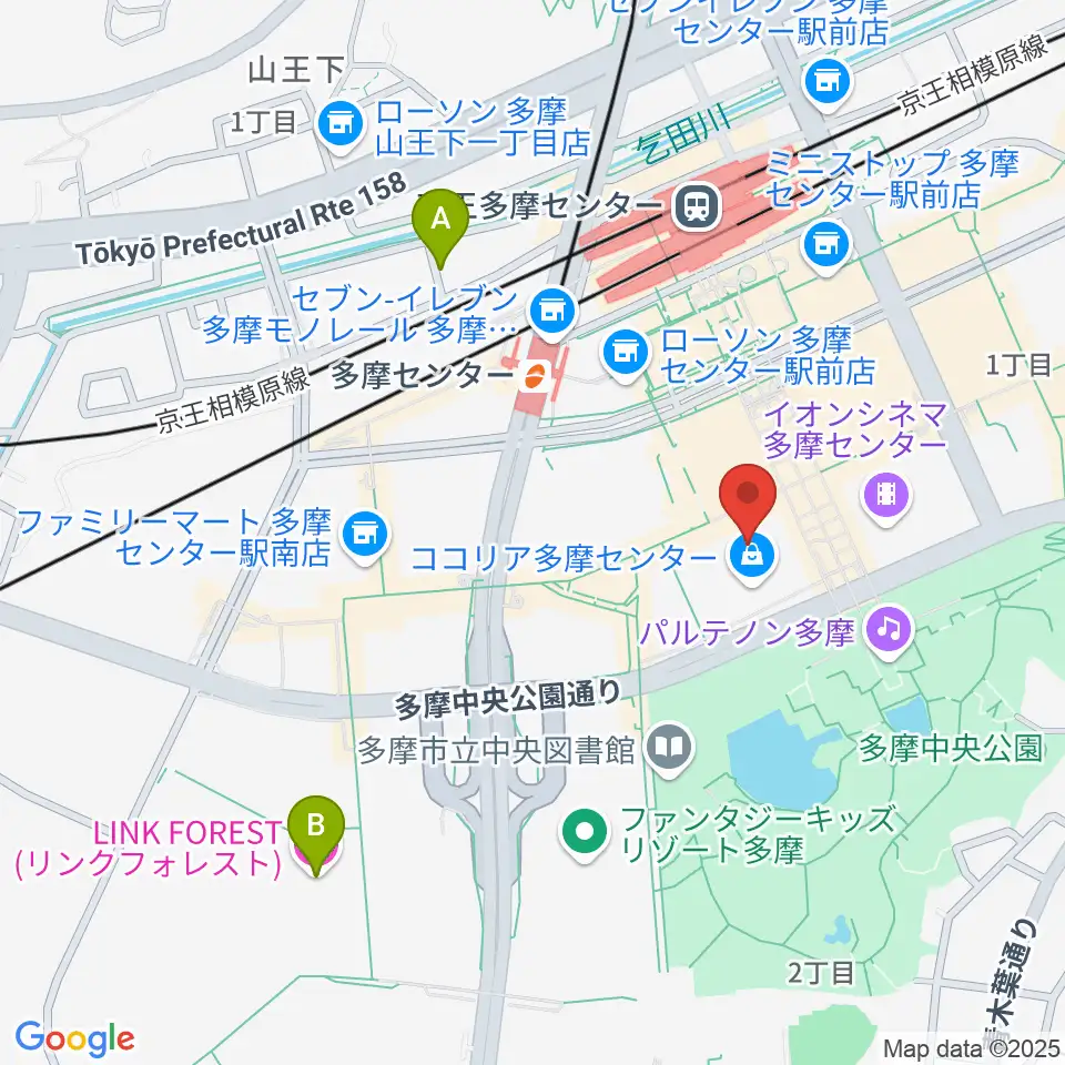 JEUGIAカルチャーセンター多摩センター周辺のホテル一覧地図